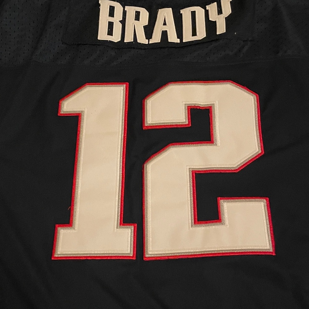 Men's navy Tom Brady #12 Jersey with Red and White Accents